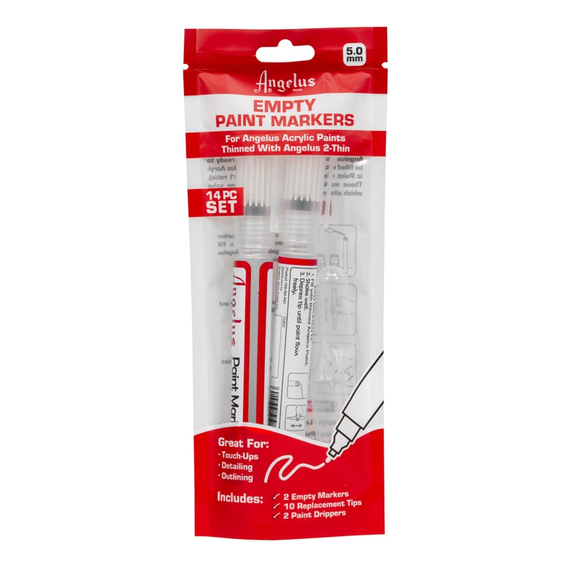 Angelus Empty Paint Markers 14 Piece Set 3.0mm
