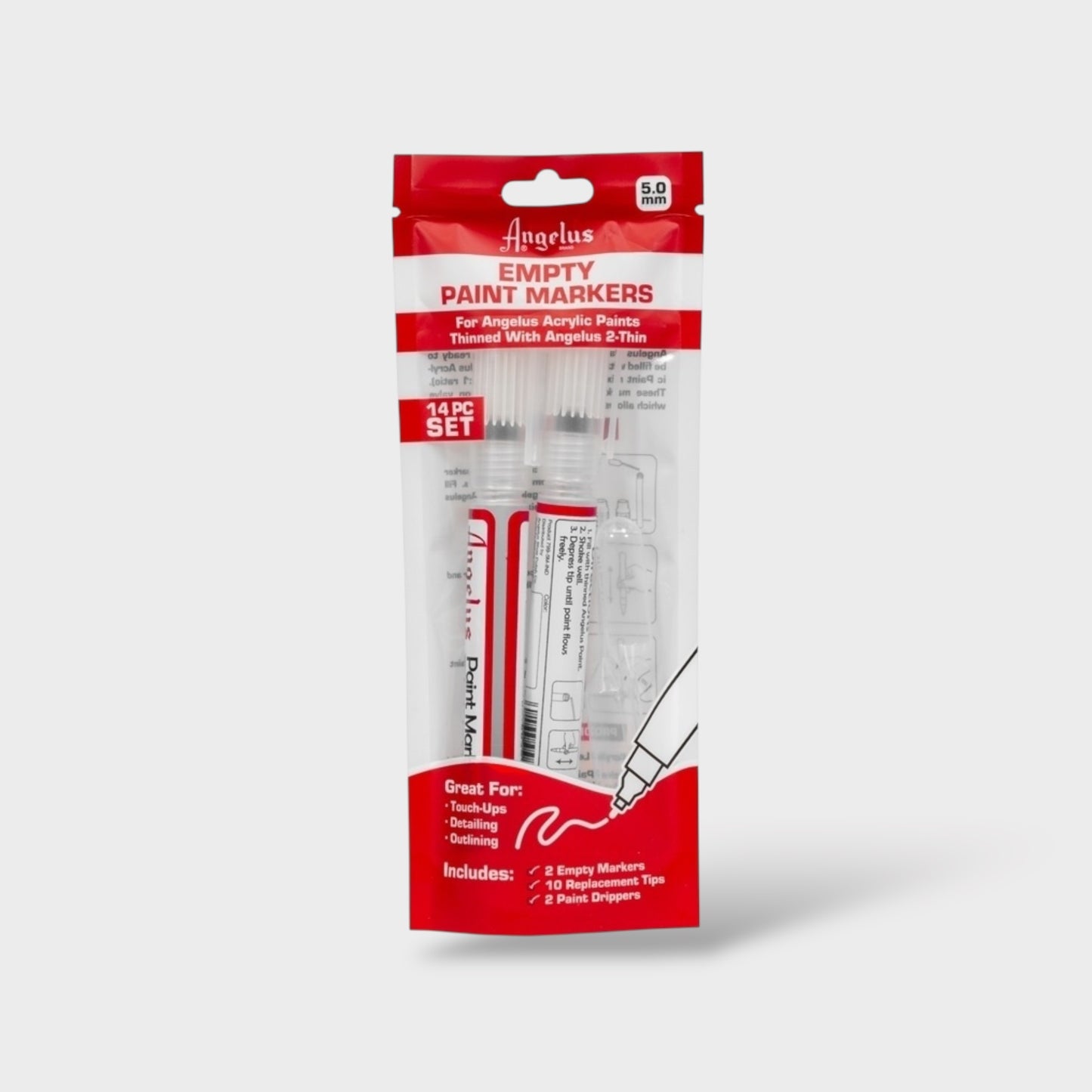 Angelus Empty Paint Markers 14 Piece Set 3.0mm