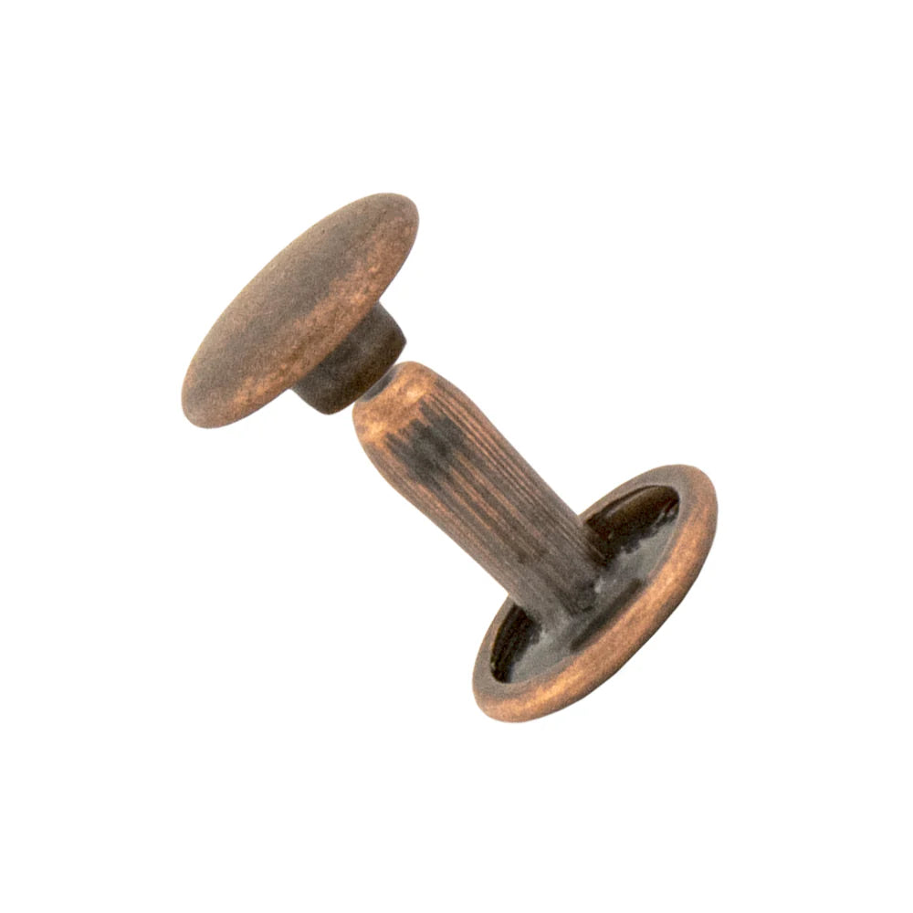 Antique Copper Leather Rivets Double Capped - 9 mm Head