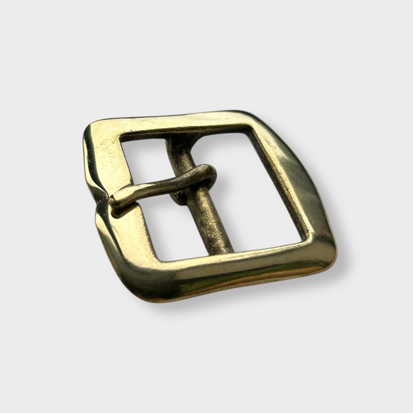 Solid Brass Belt Buckle in centre bar style buckle with a gold colour brass frame.