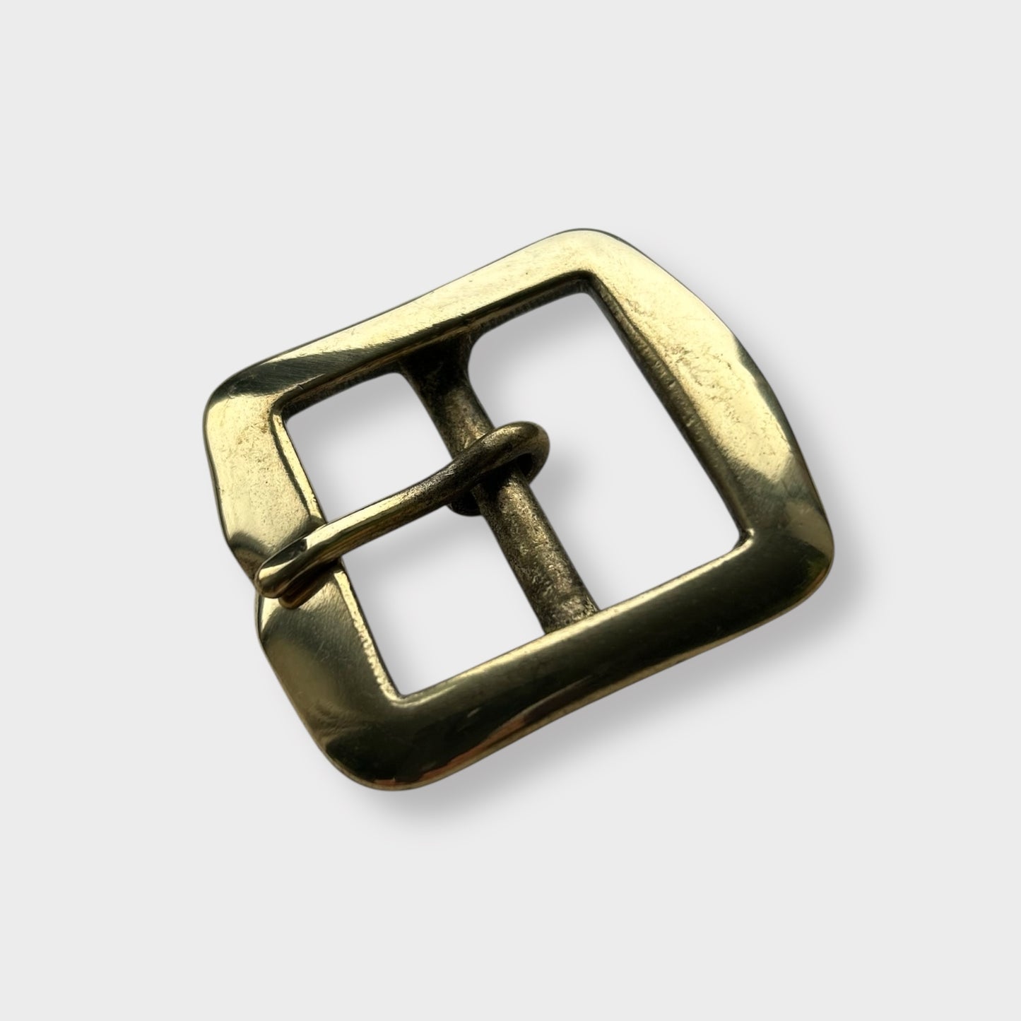 Solid Brass Belt Buckle in centre bar style buckle with a gold colour brass frame.