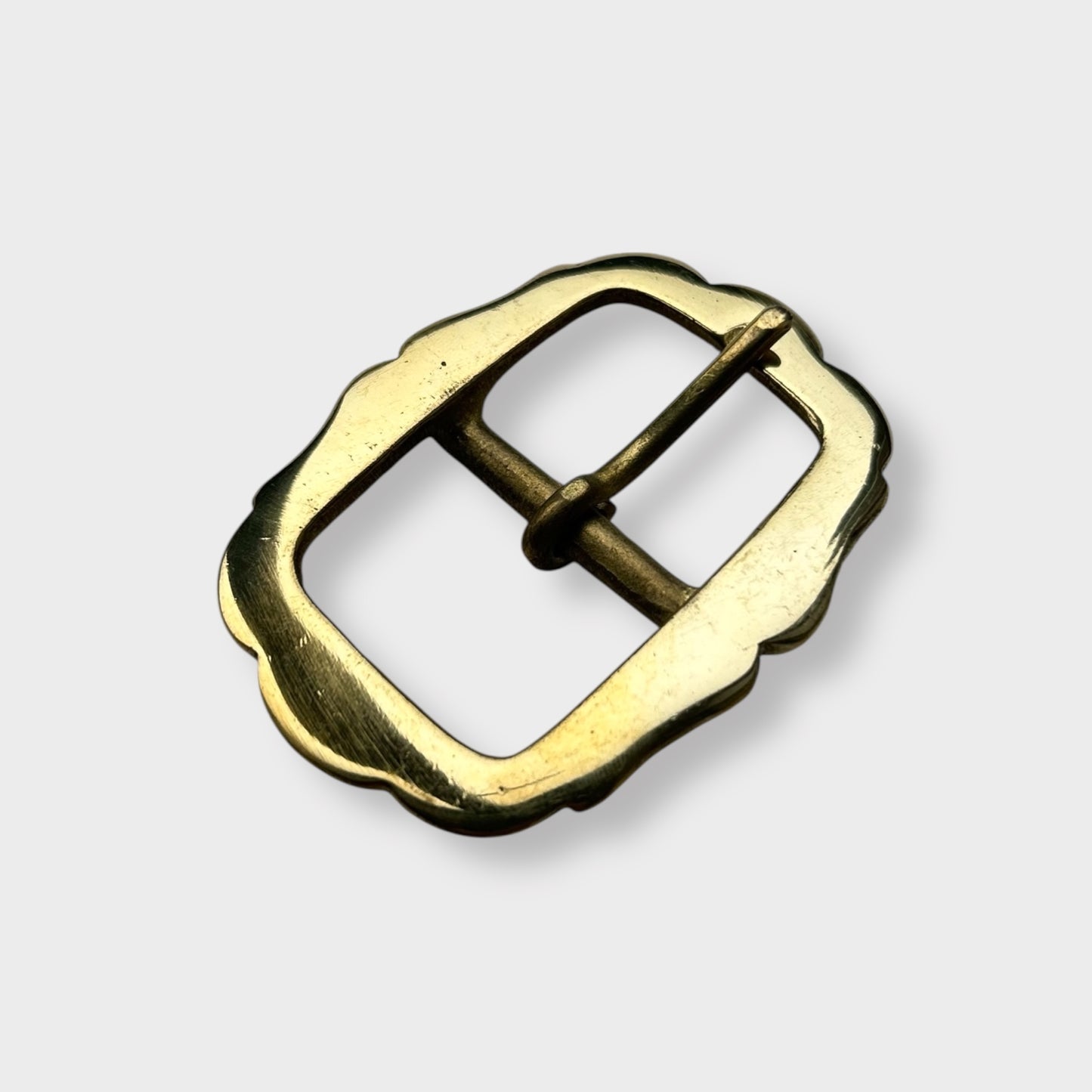 Solid Brass Belt Buckle in centre bar style buckle with a gold colour brass frame.