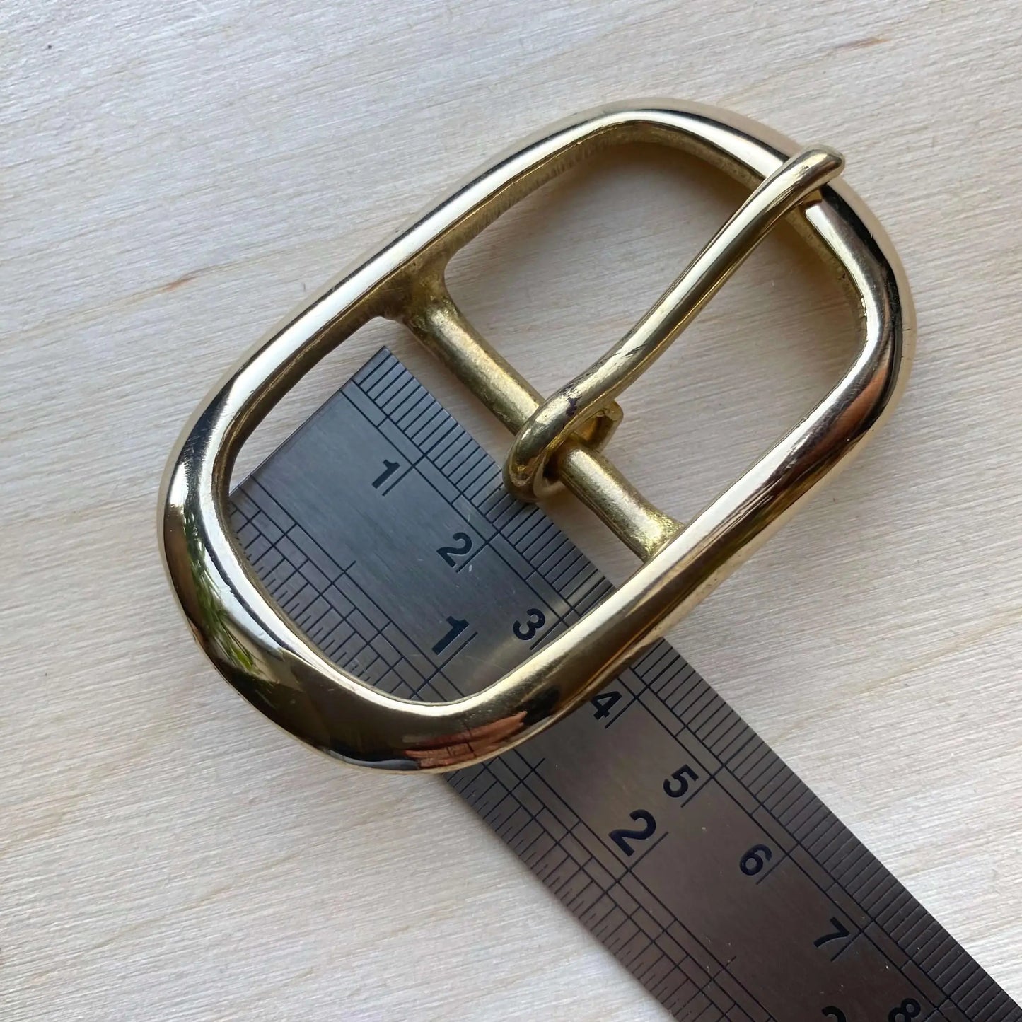 Solid Brass Buckle, Oval Frame Centre Bar Style - British Leather Supplies