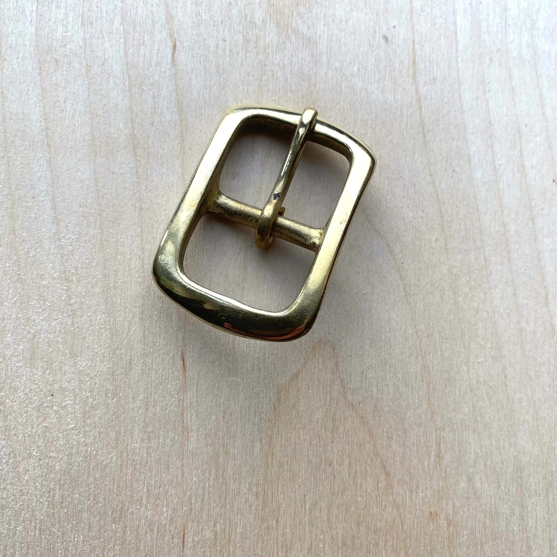 Solid Brass Buckle, Rounded Frame Centre Bar Style - British Leather Supplies