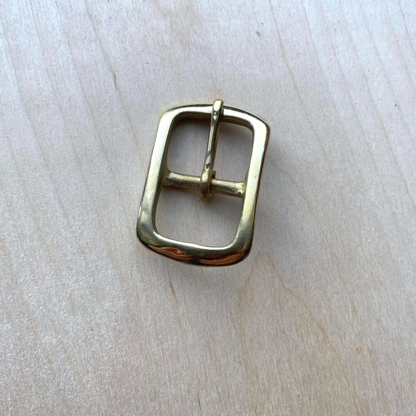 Solid Brass Buckle, Rounded Frame Centre Bar Style - British Leather Supplies