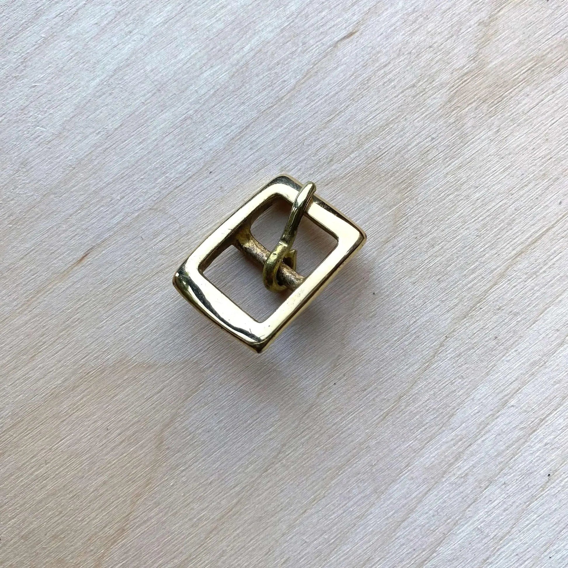 Solid Brass Buckle, Squared Frame Centre Bar Style - British Leather Supplies
