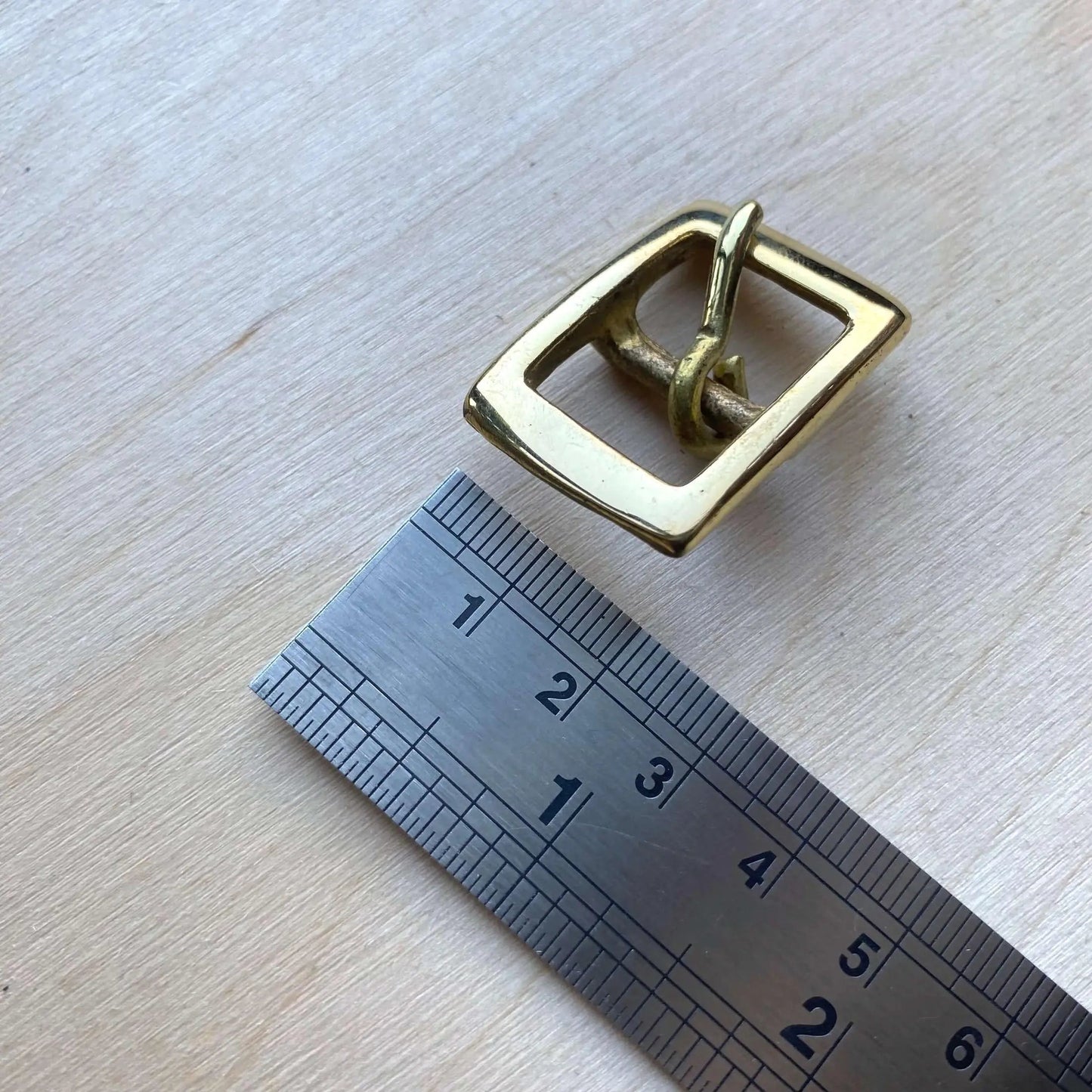 Solid Brass Buckle, Squared Frame Centre Bar Style - British Leather Supplies