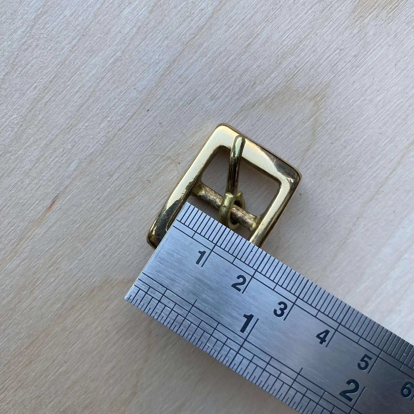 Solid Brass Buckle, Squared Frame Centre Bar Style - British Leather Supplies