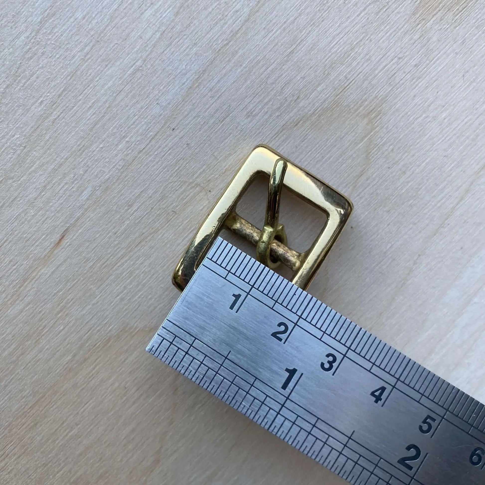 Solid Brass Buckle, Squared Frame Centre Bar Style - British Leather Supplies