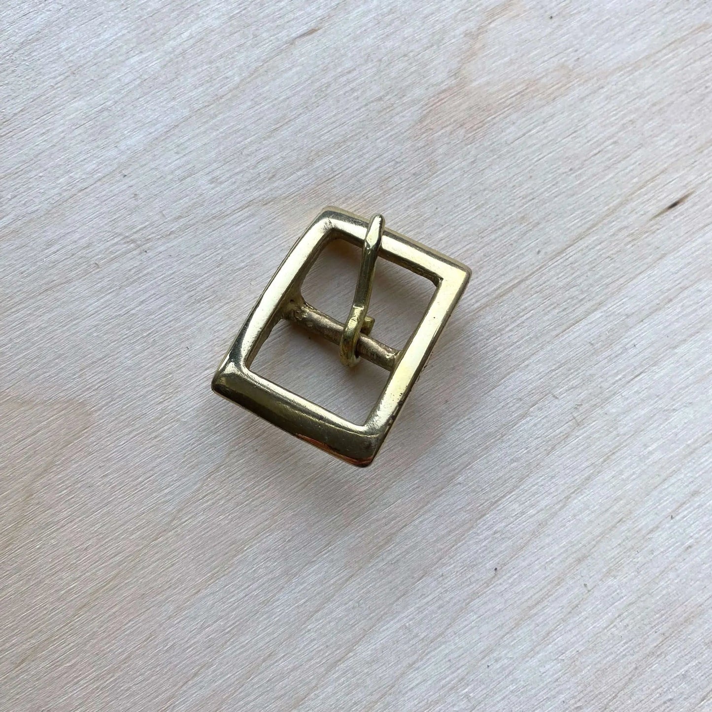 Solid Brass Buckle, Squared Frame Centre Bar Style - British Leather Supplies