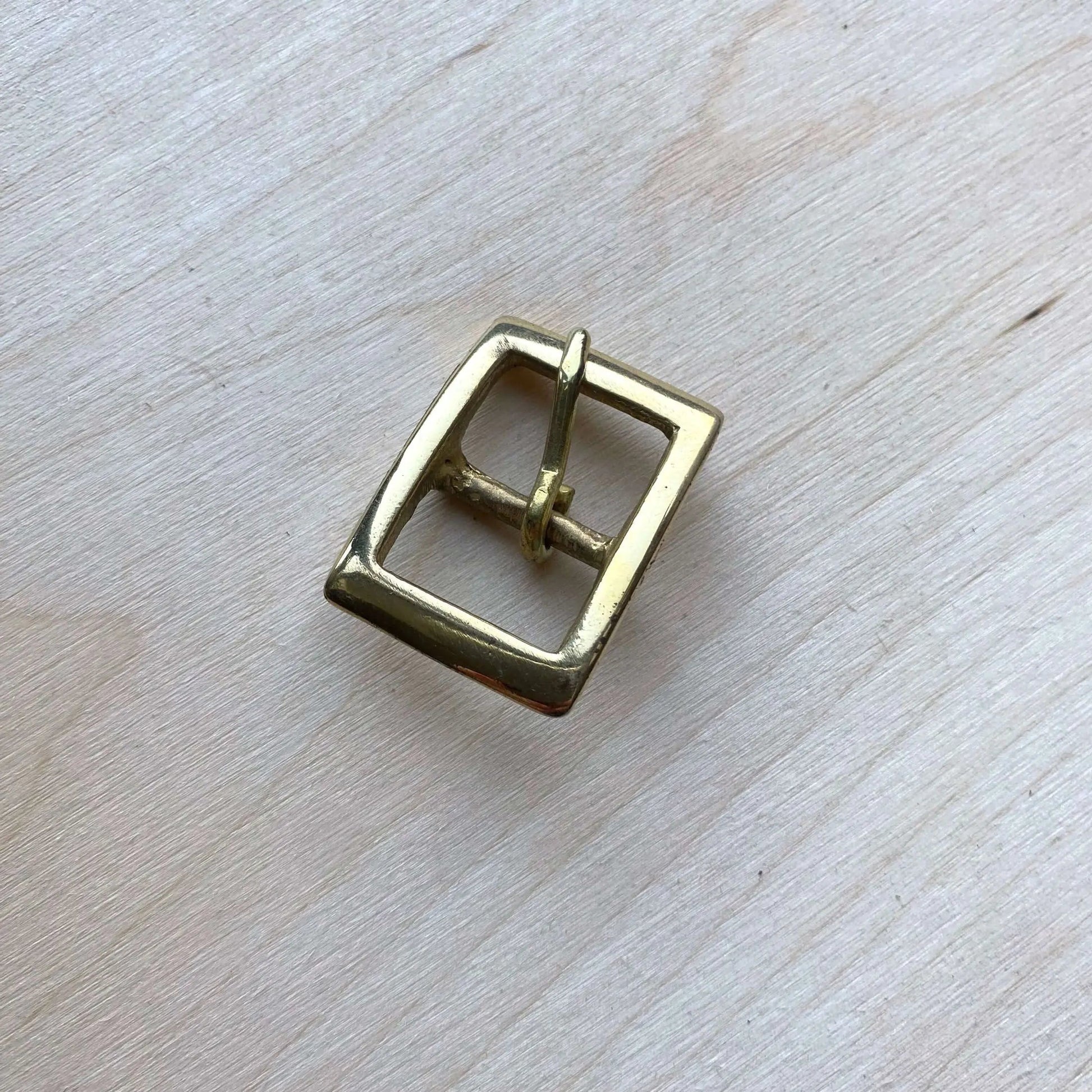 Solid Brass Buckle, Squared Frame Centre Bar Style - British Leather Supplies