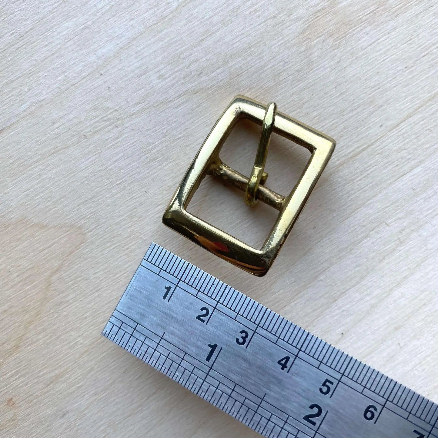 Solid Brass Buckle, Squared Frame Centre Bar Style - British Leather Supplies