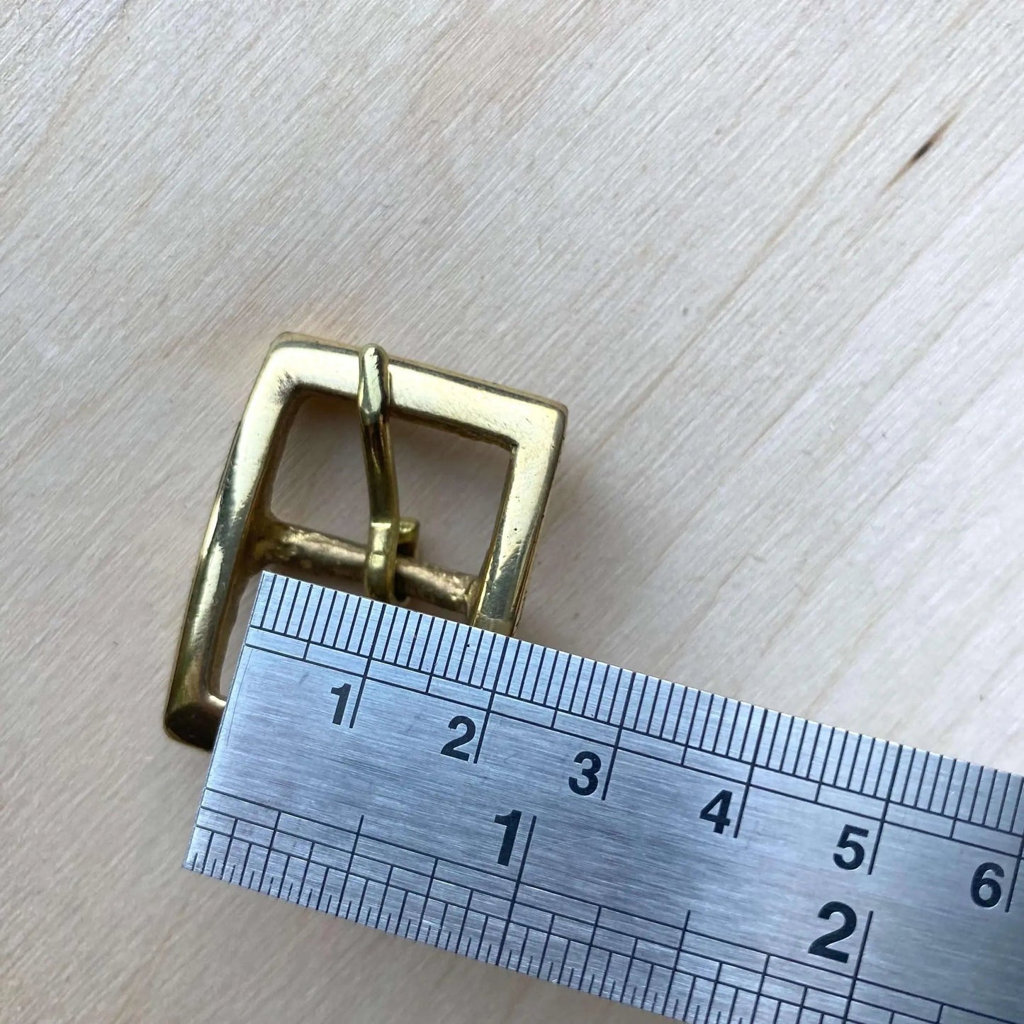 Solid Brass Buckle, Squared Frame Centre Bar Style - British Leather Supplies