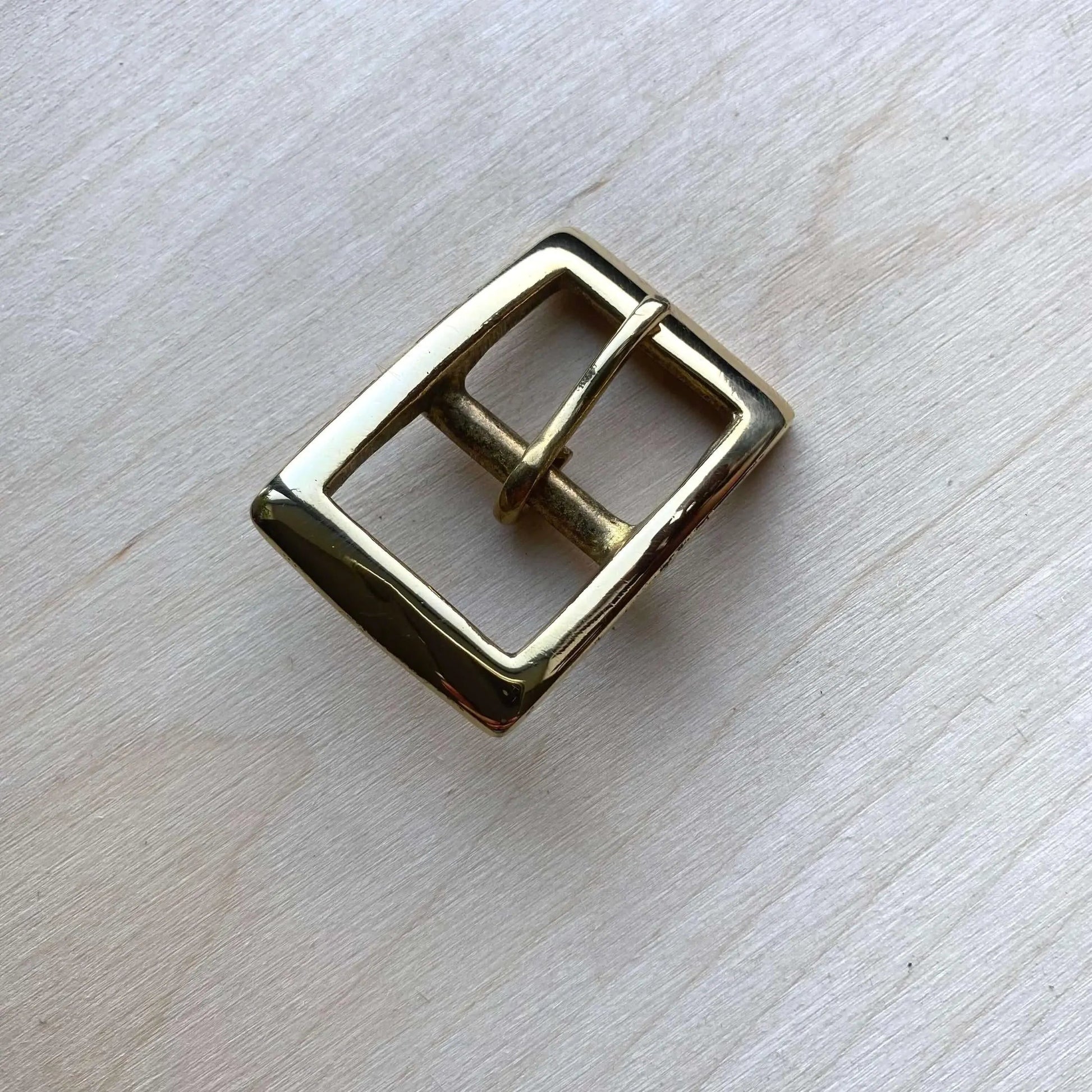 Solid Brass Buckle, Squared Frame Centre Bar Style - British Leather Supplies