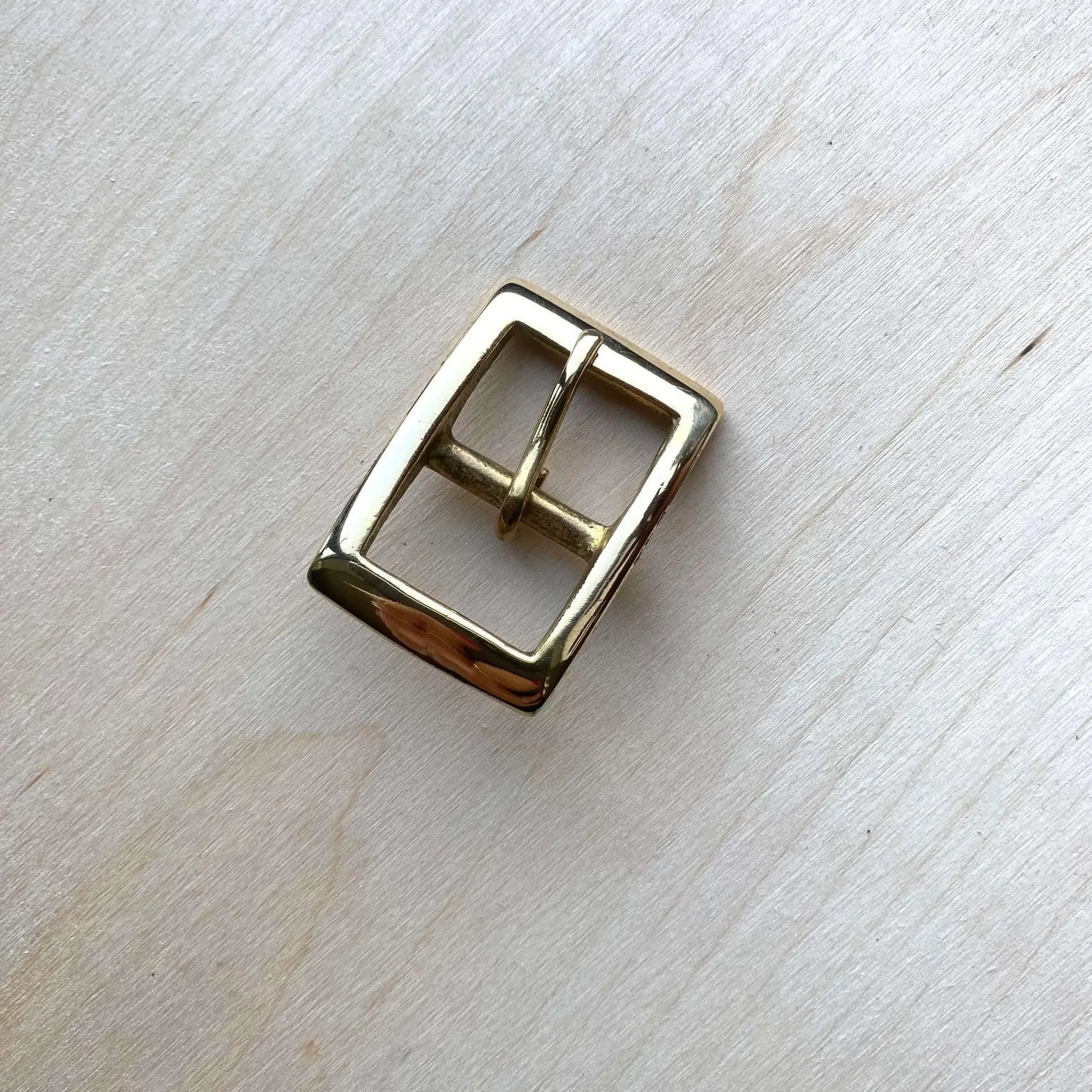 Solid Brass Buckle, Squared Frame Centre Bar Style - British Leather Supplies