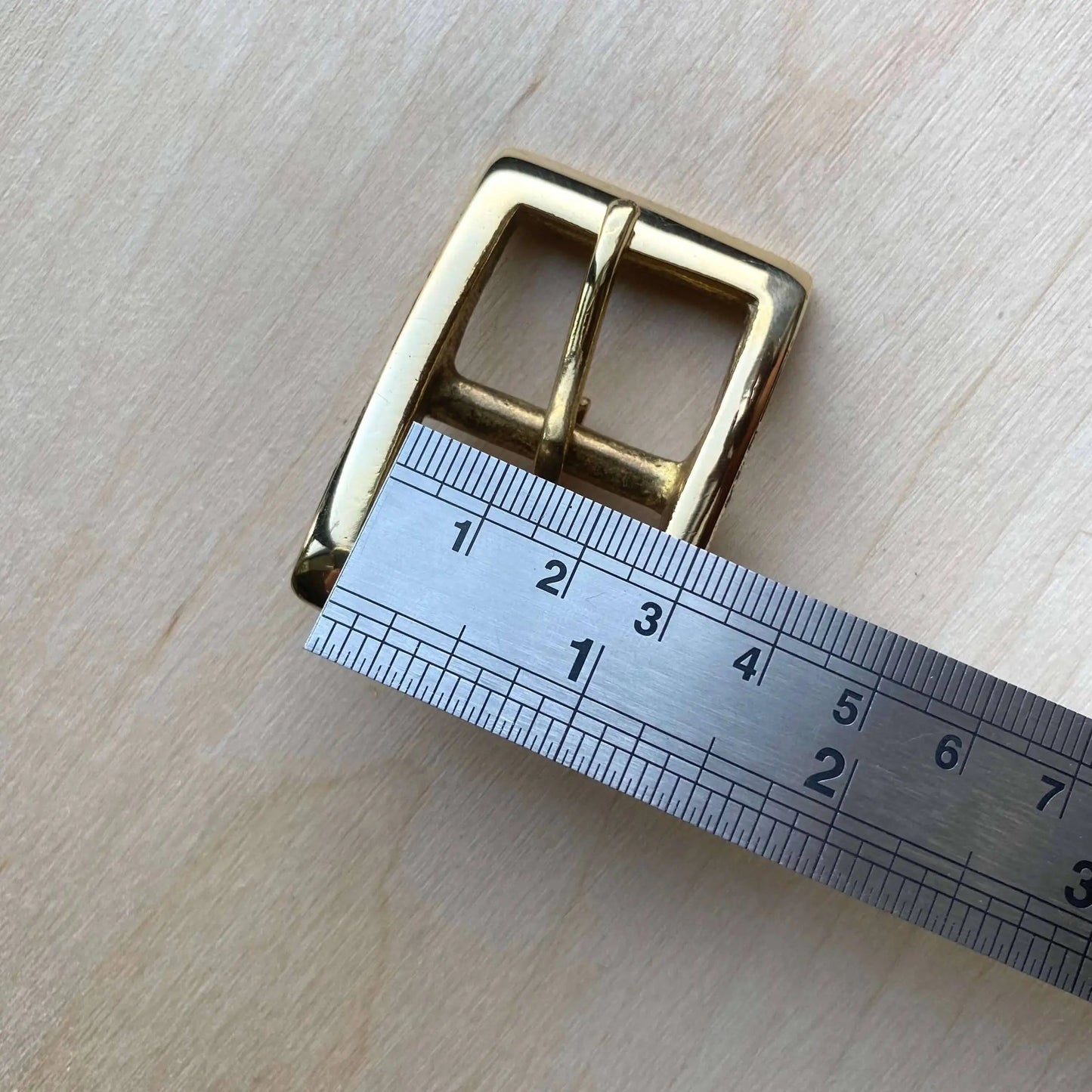 Solid Brass Buckle, Squared Frame Centre Bar Style - British Leather Supplies