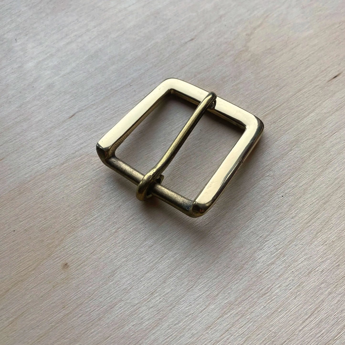 Solid Brass Belt Buckle - Flat Squared Frame with Pin - British Leather Supplies