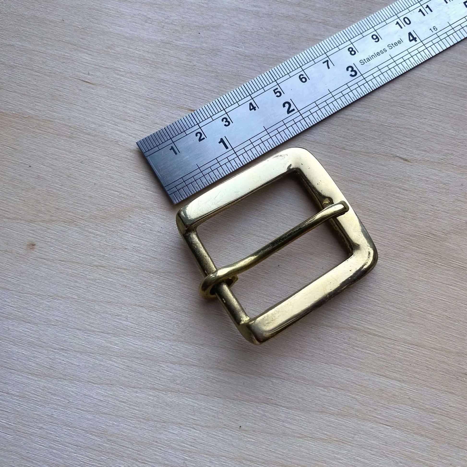 Solid Brass Buckle - Square Frame with Pin - British Leather Supplies