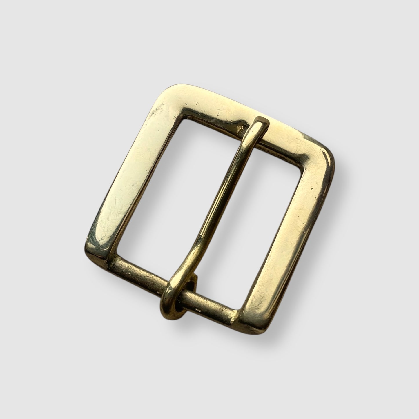 Solid Brass Buckle - Square Frame with Pin, 1.25 Inch