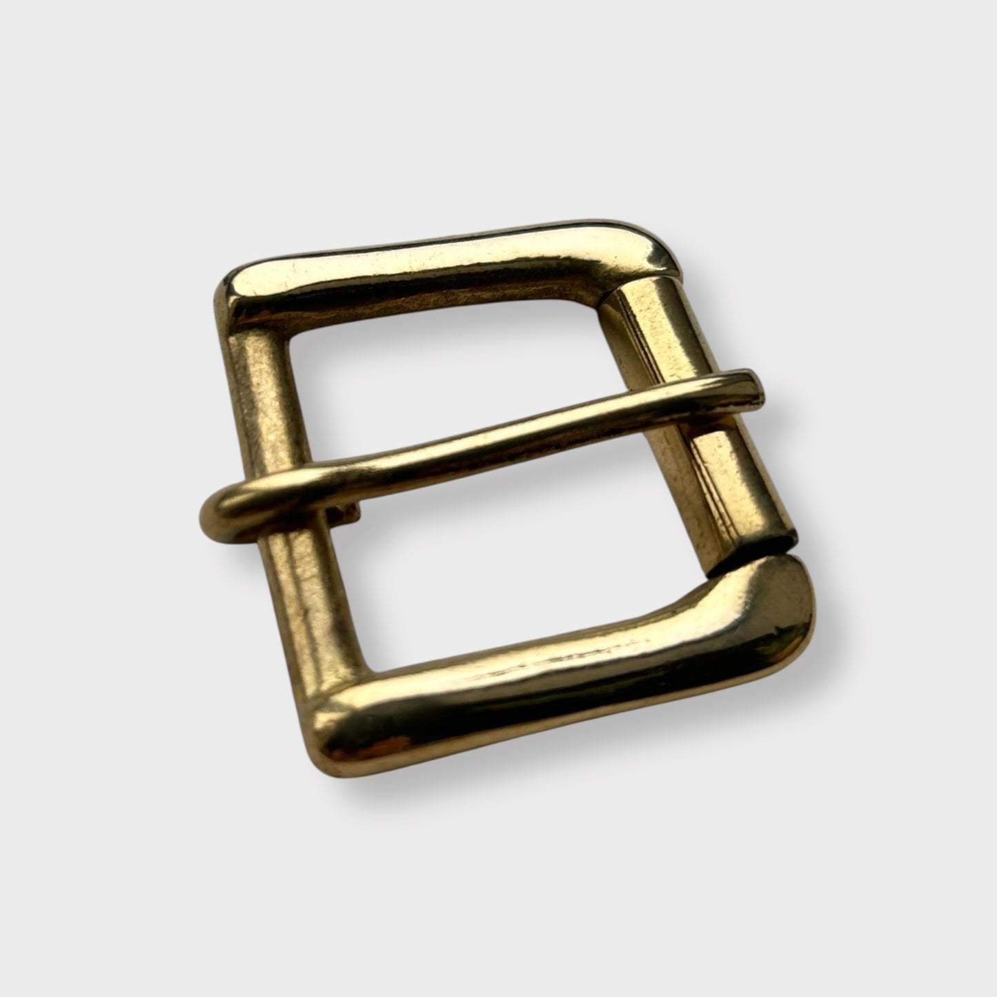 Solid Brass Belt Buckle in frame and pin style buckle with a gold colour brass frame.