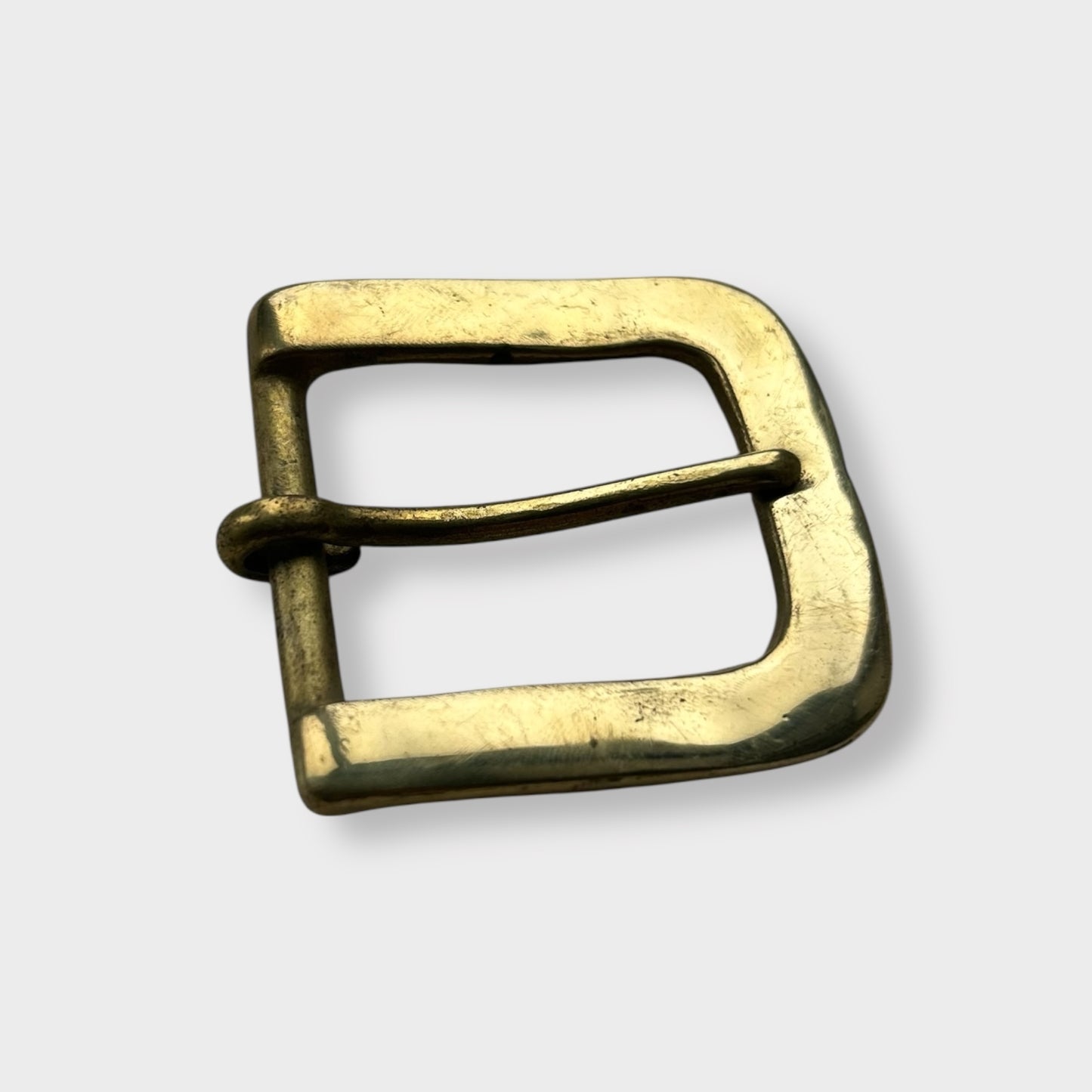 Solid Brass Belt Buckle - Flat Frame and Pin Style 1