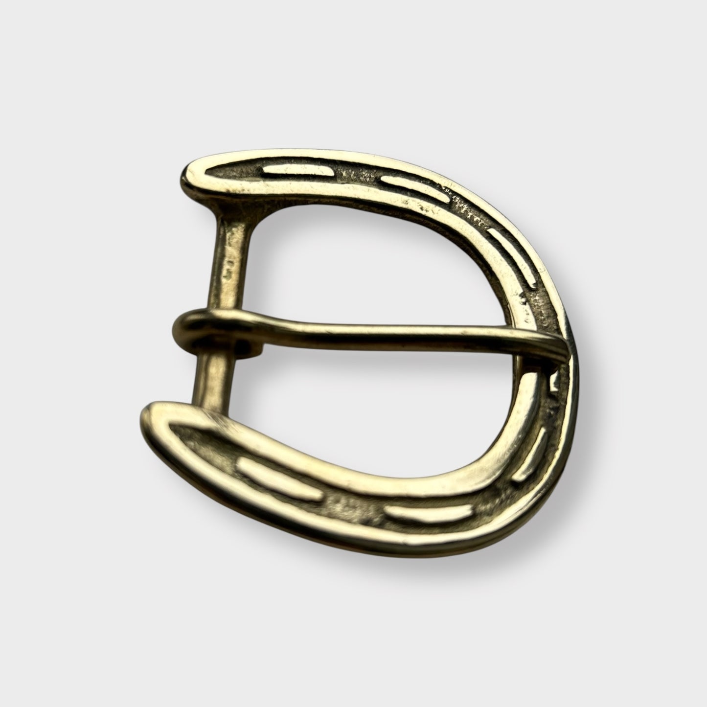 Solid Brass Belt Buckle - Horse Shoe - 1.25 inch