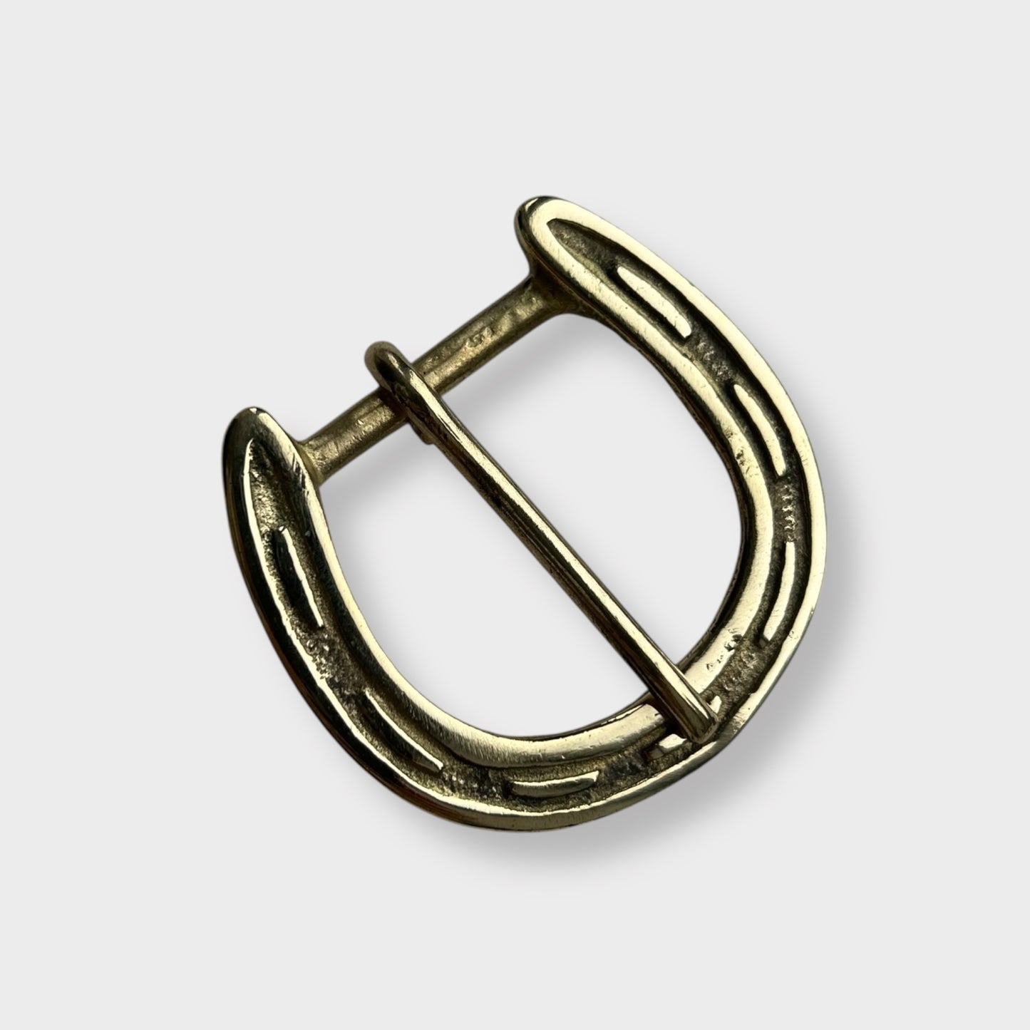 Solid Brass Belt Buckle - Horse Shoe - 1.25 inch