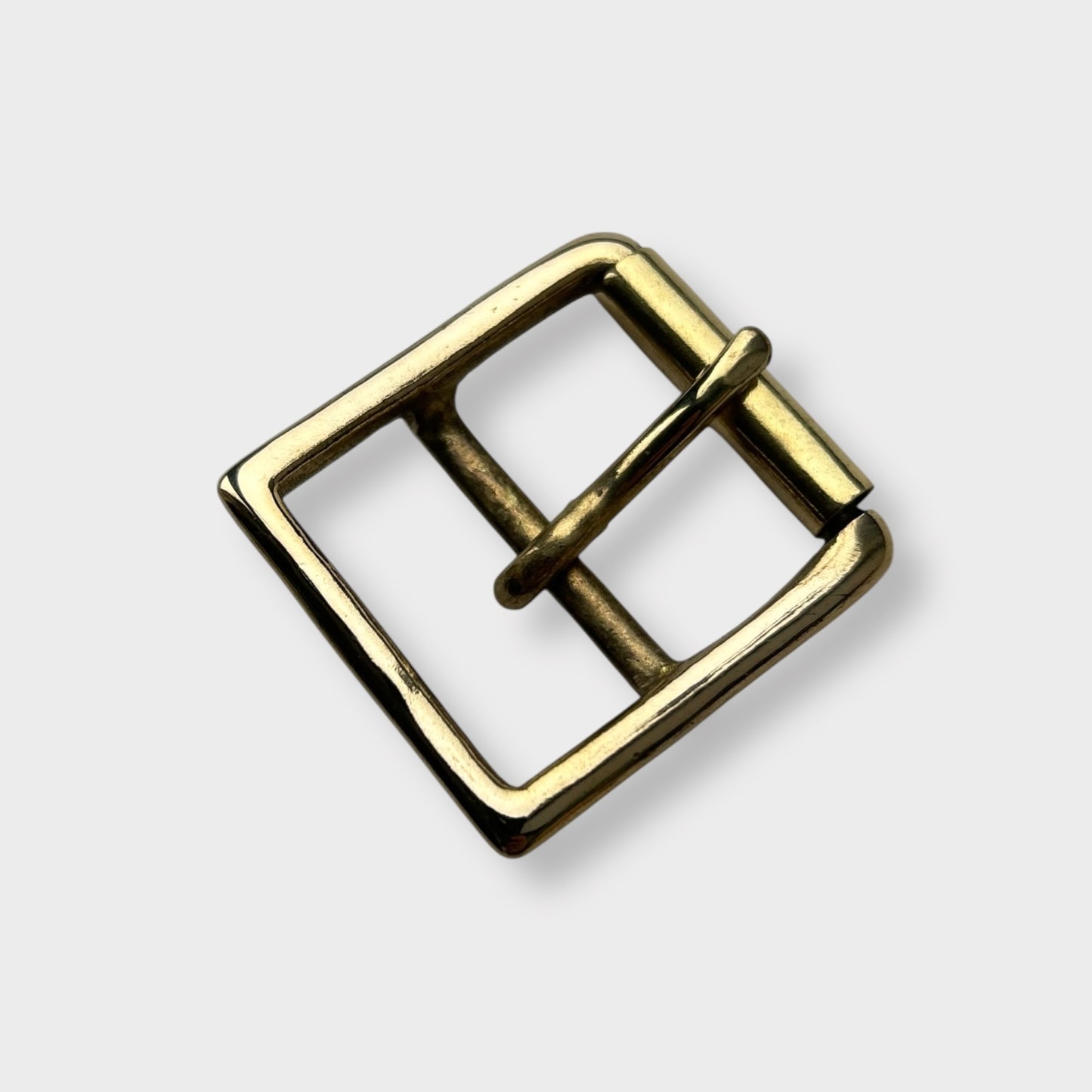 Solid Brass Belt Buckle in centre bar style buckle with a gold colour brass frame.