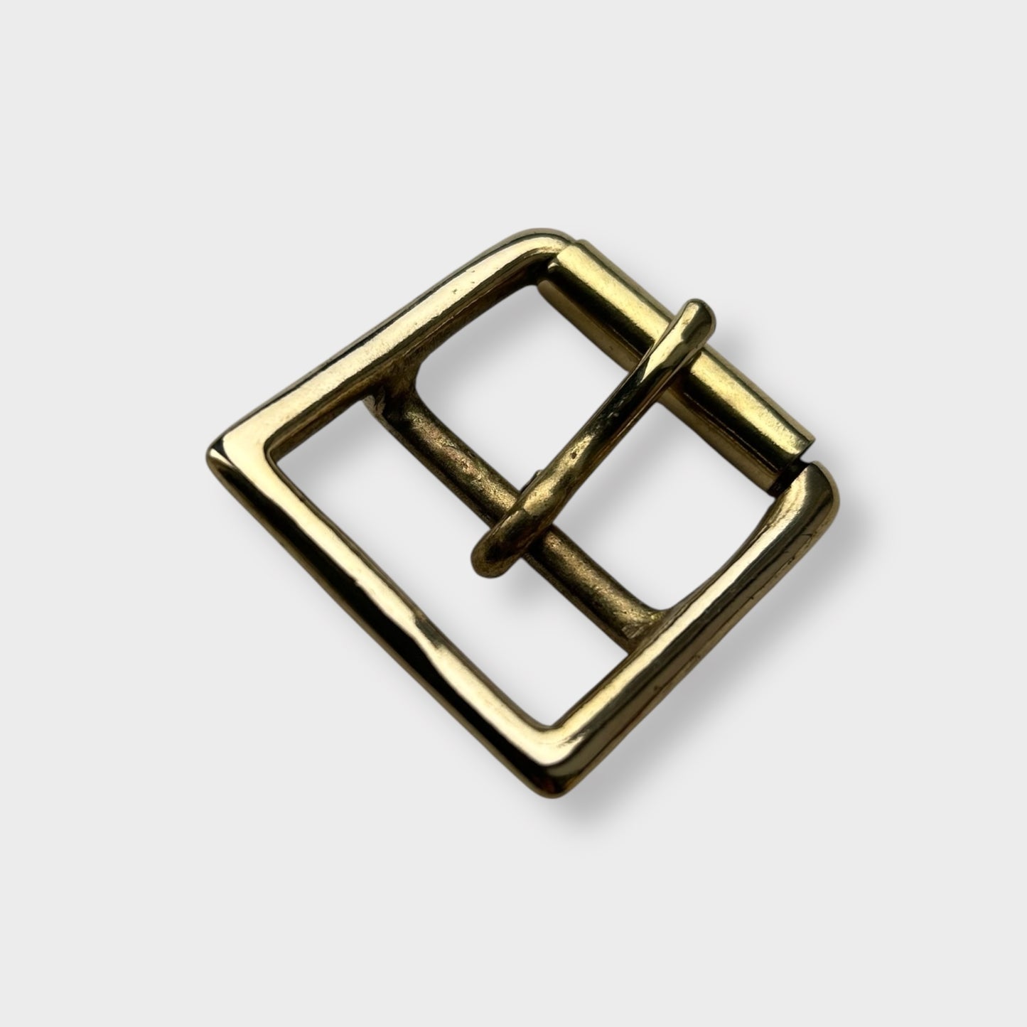 Solid Brass Belt Buckle in centre bar style buckle with a gold colour brass frame.