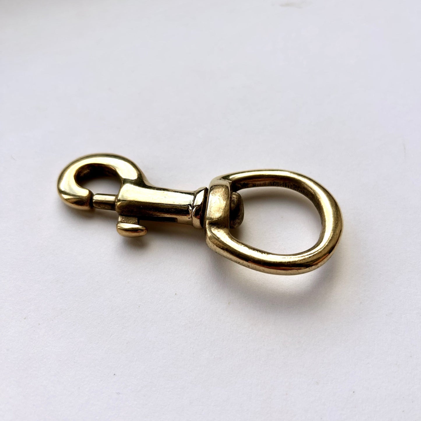 Gold metal clasp on a white background