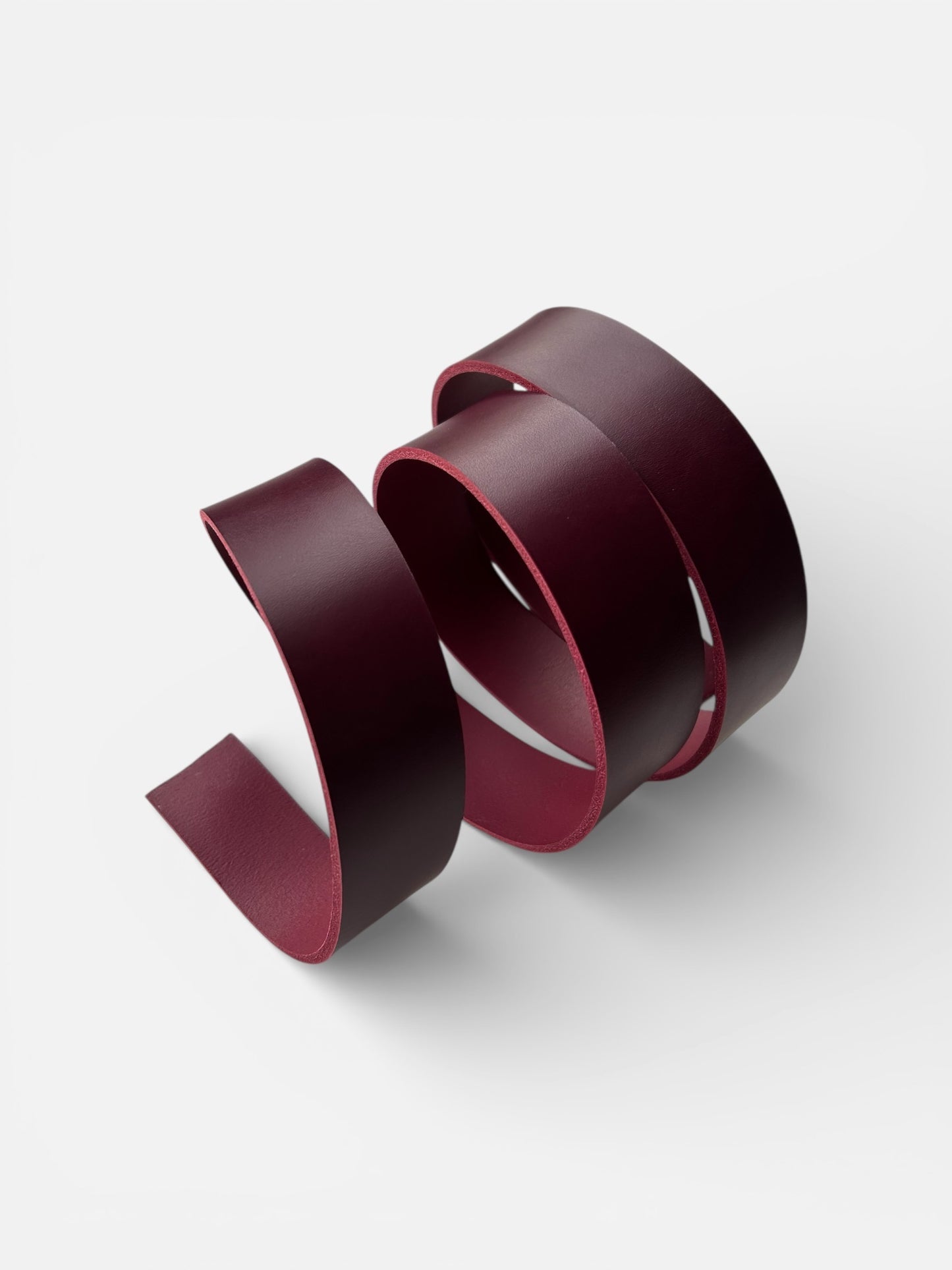 Veg Tan Leather Belt Blanks - Burgundy