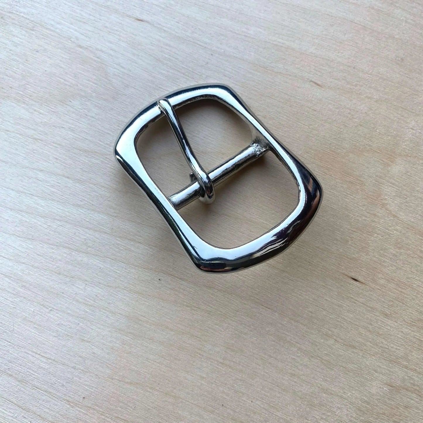 Silver/Chrome Colour Belt Buckle, Centre Bar Style - British Leather Supplies