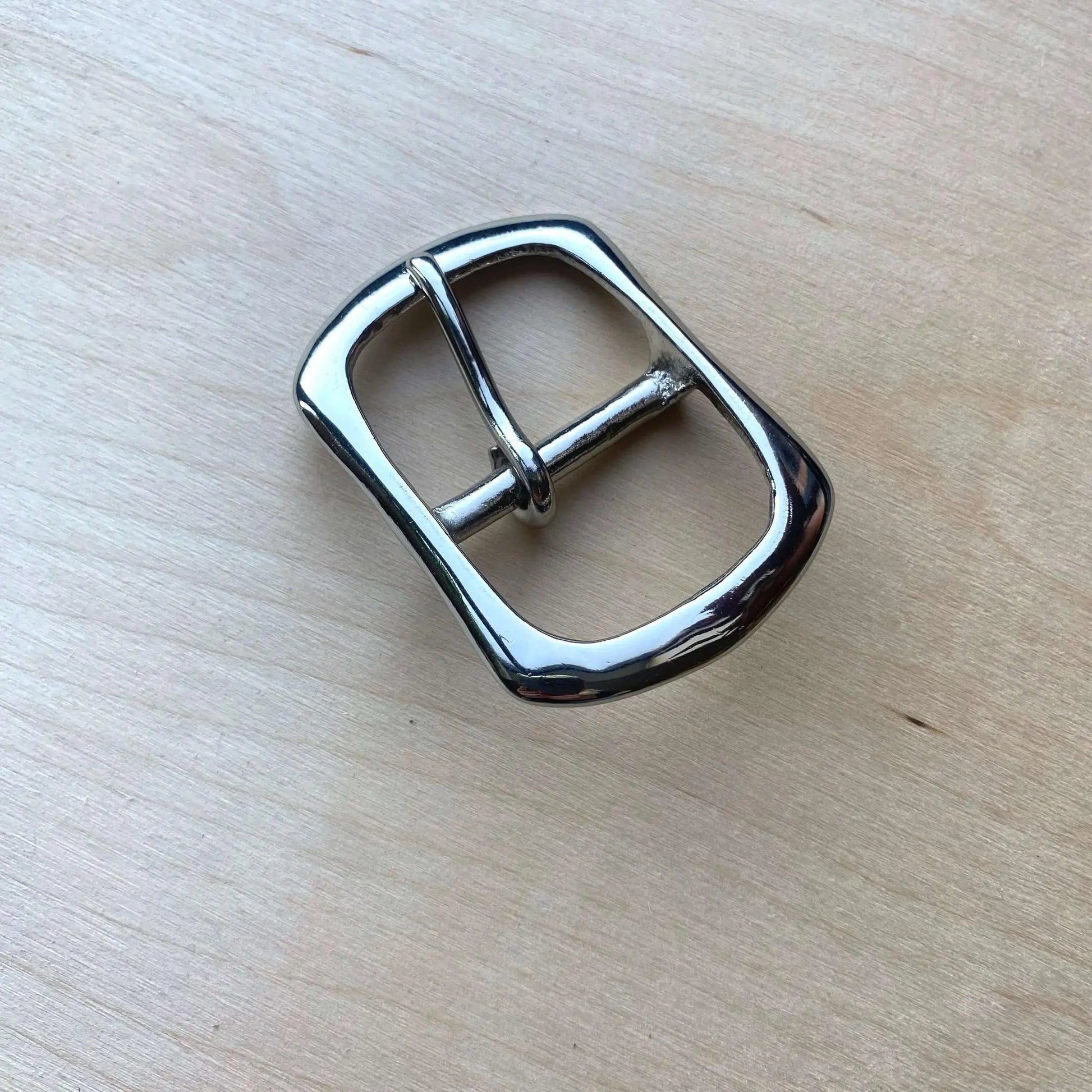 Silver/Chrome Colour Belt Buckle, Centre Bar Style - British Leather Supplies