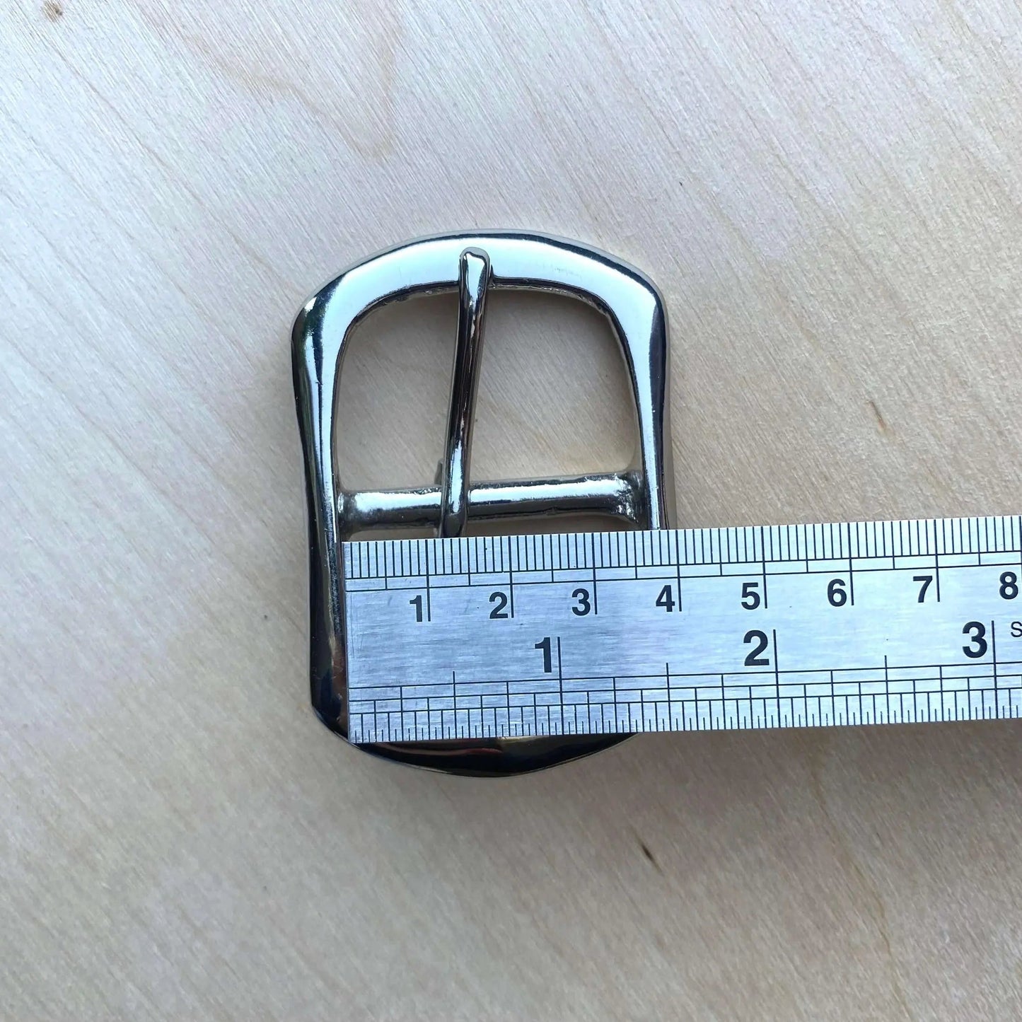 Silver/Chrome Colour Belt Buckle, Centre Bar Style - British Leather Supplies
