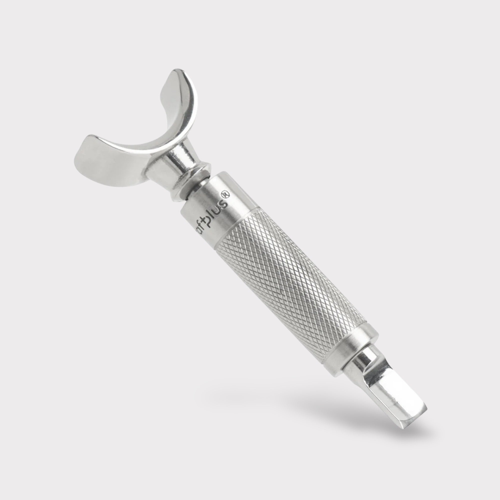 Leather carving swivel knife tool in silver colour stainless steel.