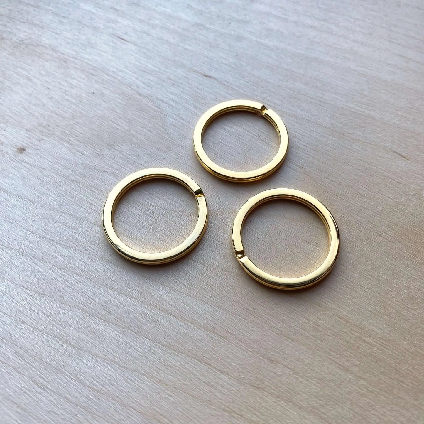 Flat Gold Keyrings - British Leather Supplies