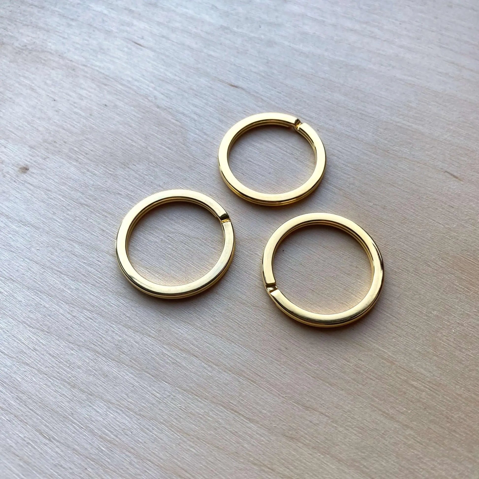 Flat Gold Keyrings - British Leather Supplies