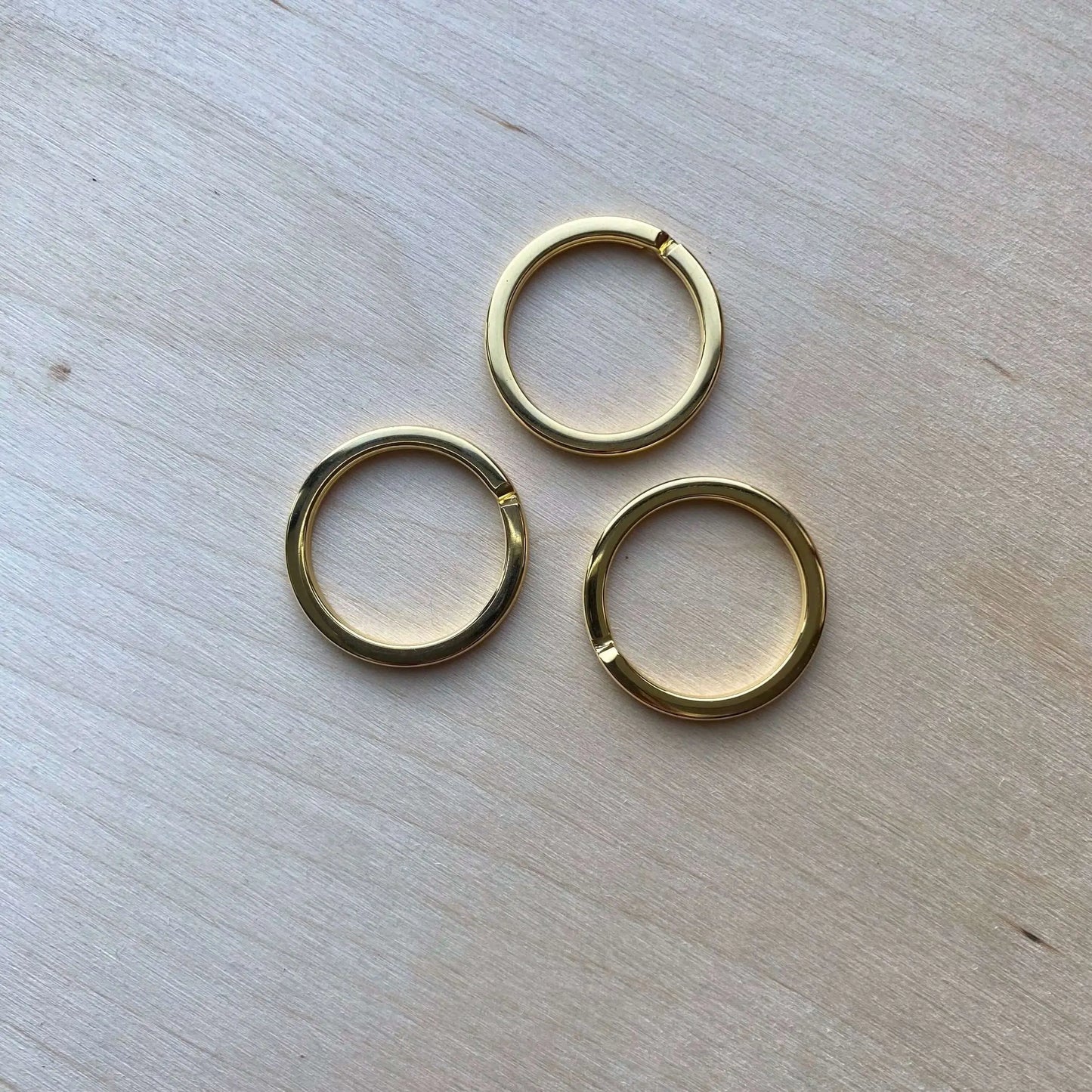 Flat Gold Keyrings - British Leather Supplies