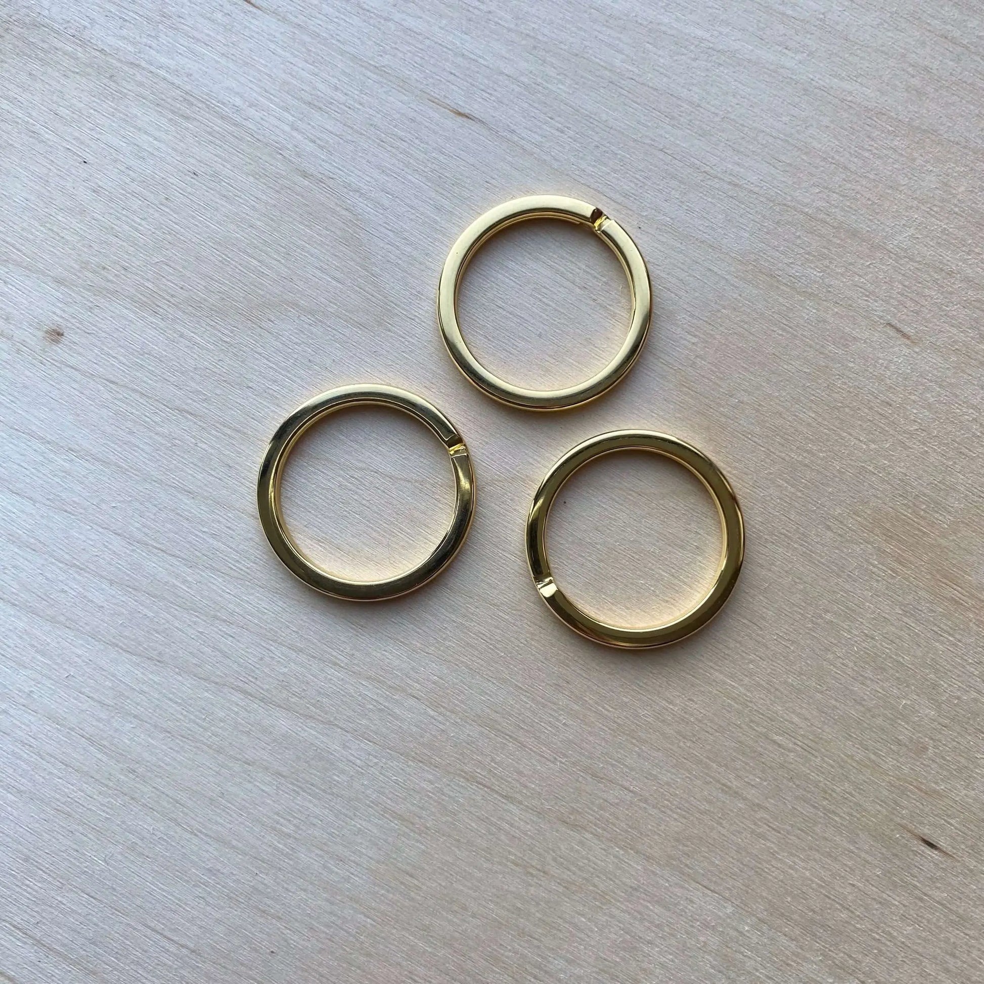 Flat Gold Keyrings - British Leather Supplies