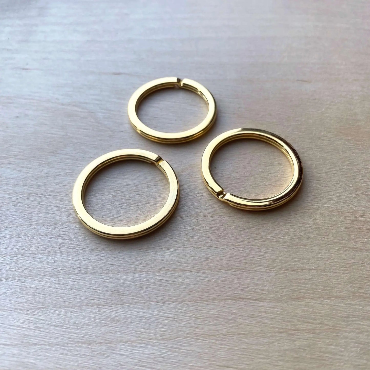 Flat Gold Keyrings - British Leather Supplies