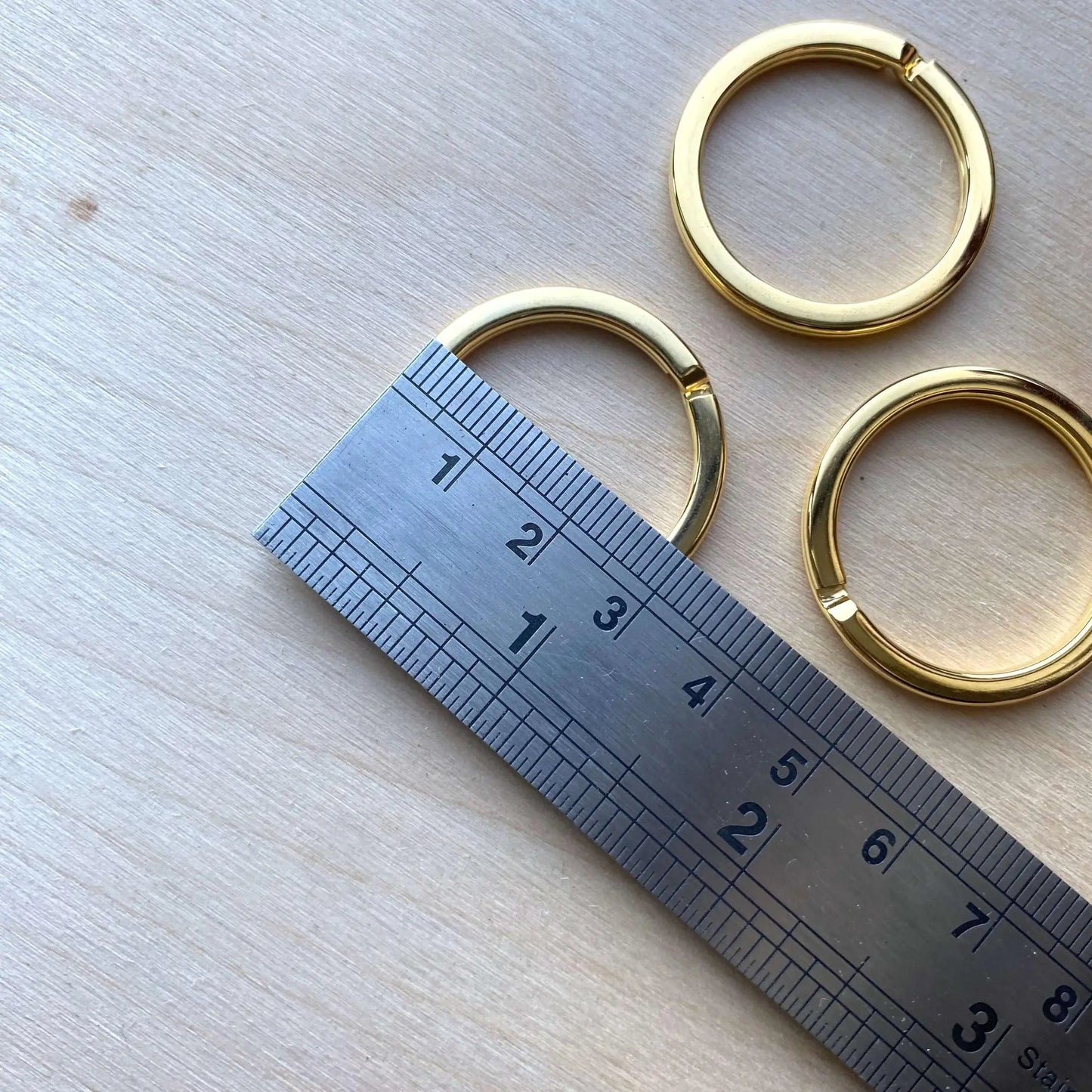 Flat Gold Keyrings - British Leather Supplies