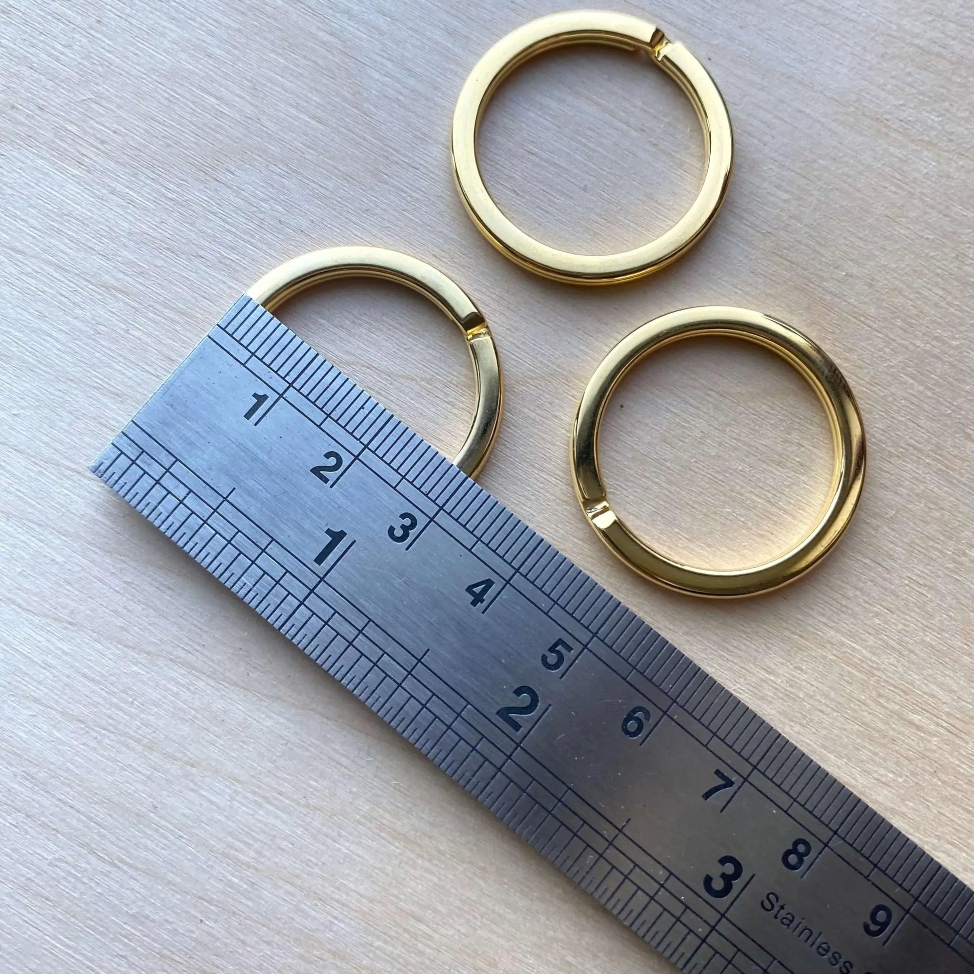 Flat Gold Keyrings - British Leather Supplies