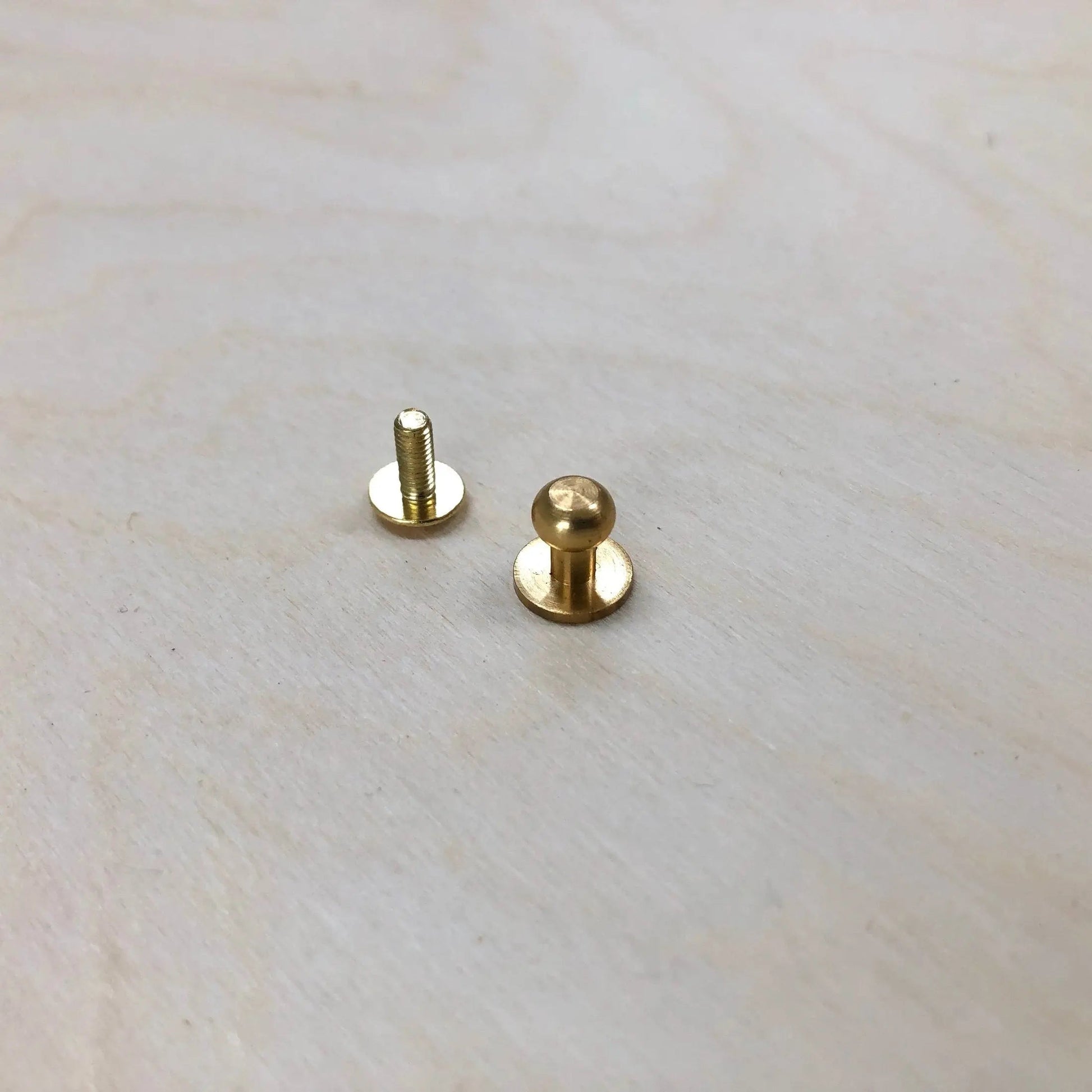 Sam Browne Leather Studs - Solid Brass or Nickel Plated - British Leather Supplies