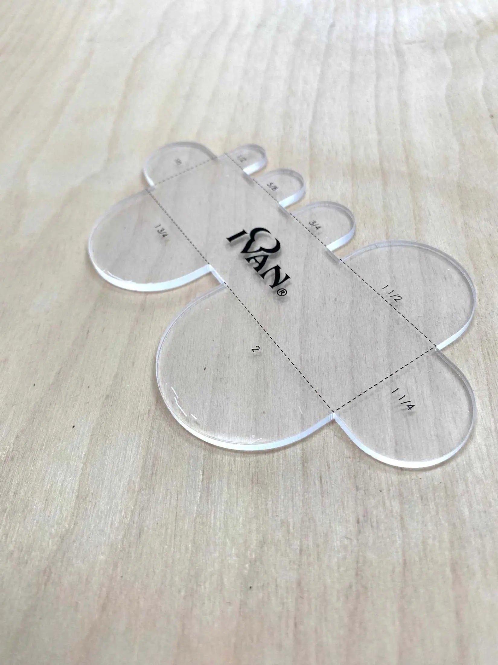 Leather Belt End Template made of acrylic for precision leather crafting.