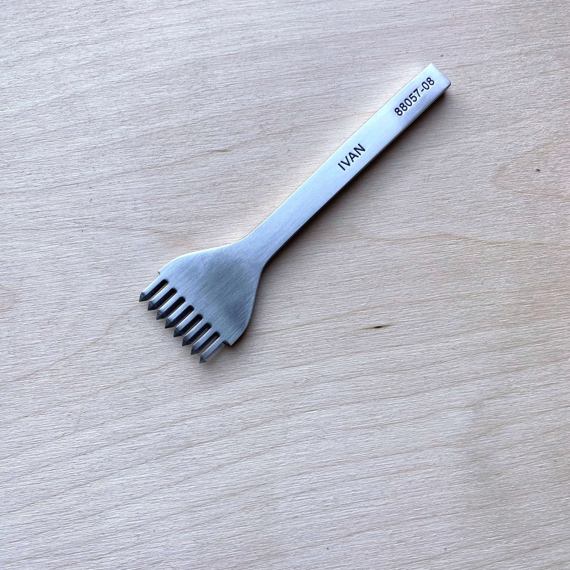 Stainless steel leather stitching punch by Ivan from British Leather Supplies