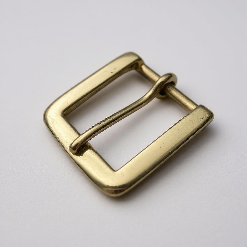 Solid Brass Buckle - Square Frame with Pin, 1.25 Inch