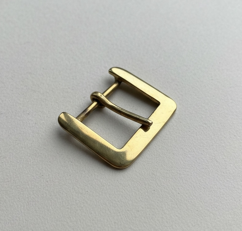 Solid Brass Belt Buckle 1 Inch - Flat Frame and Pin Style 6