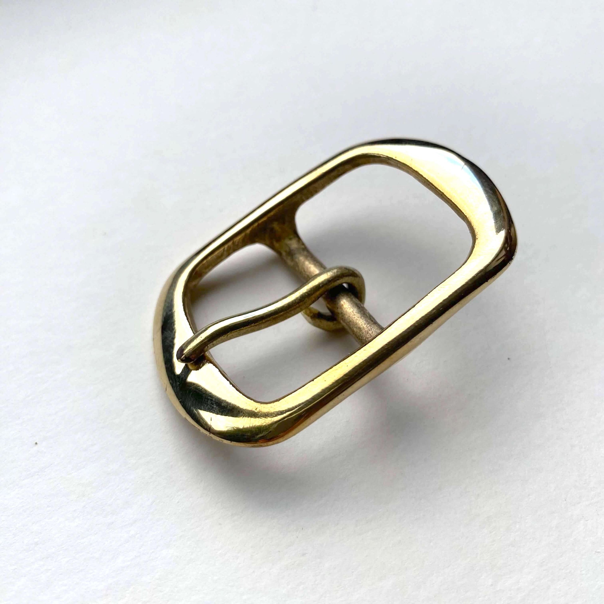 Brass Centre Bar Buckle Rounded Frame Style by British Leather Supplies