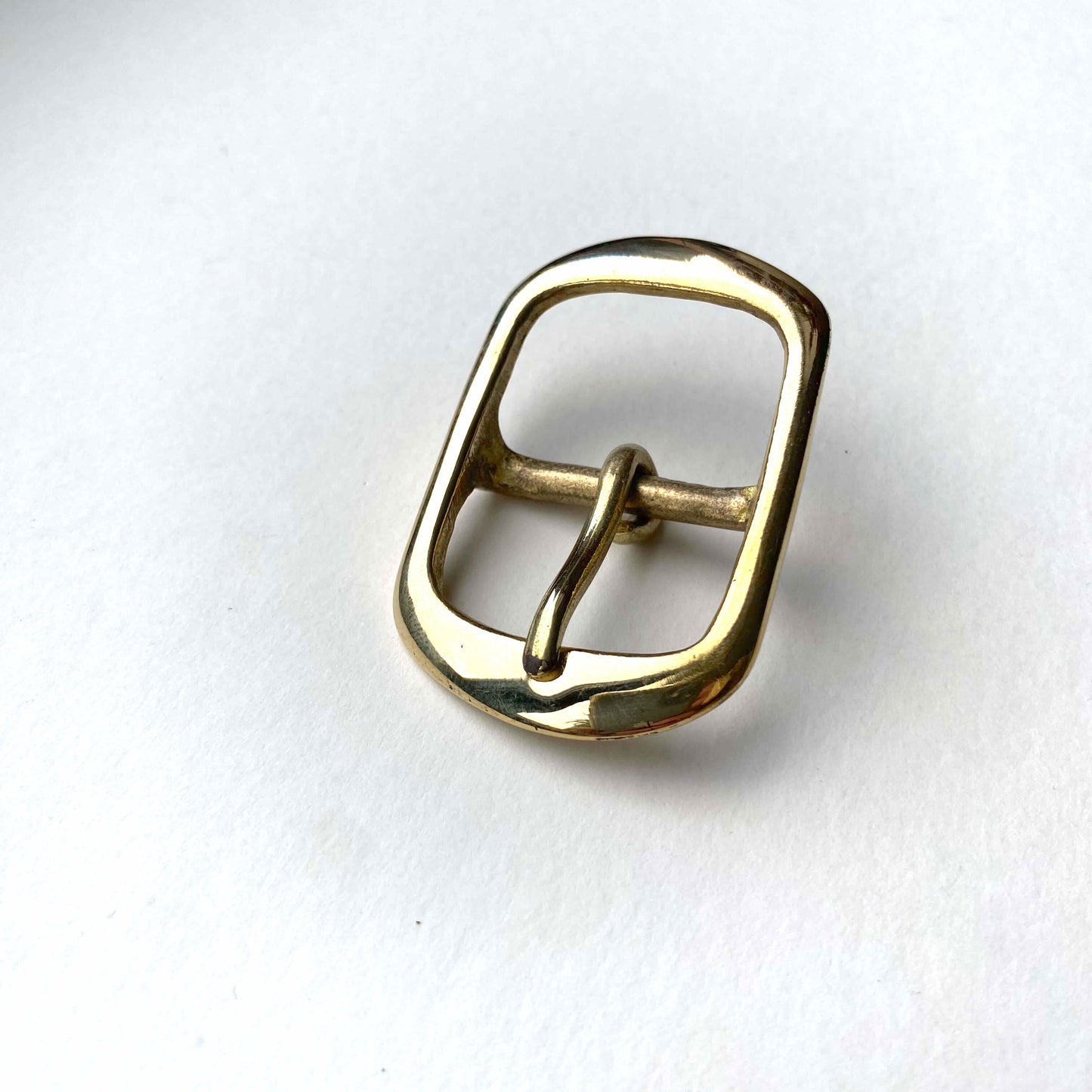 Brass Centre Bar Buckle Rounded Frame Style by British Leather Supplies