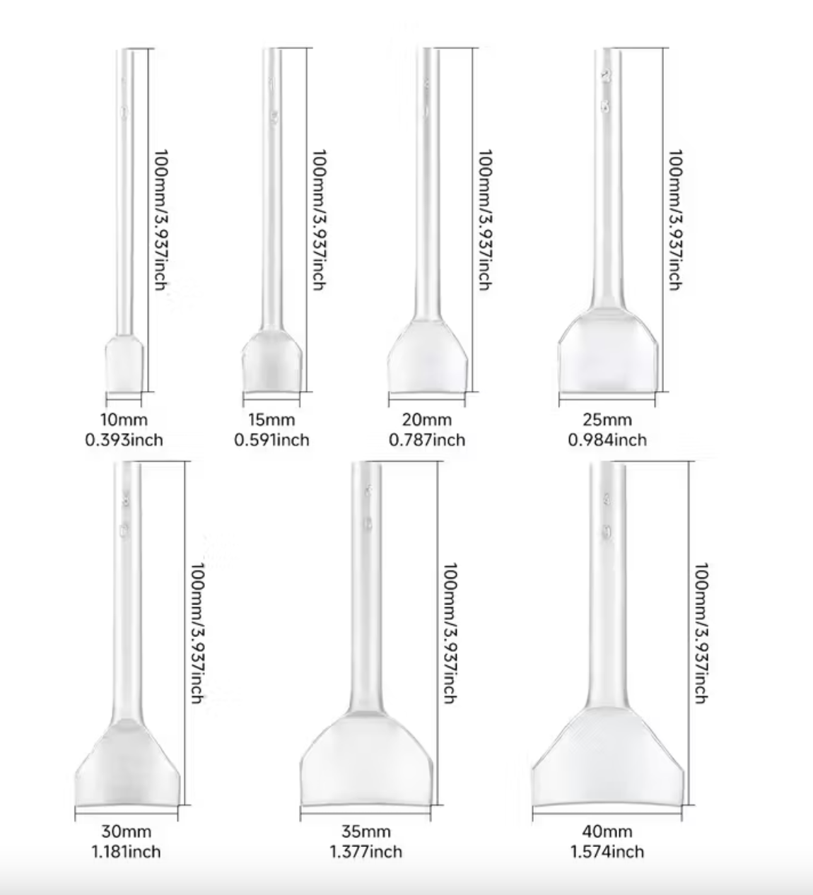 Round Belt End Punch Leather Tools 7 Pieces - Shallow Arc
